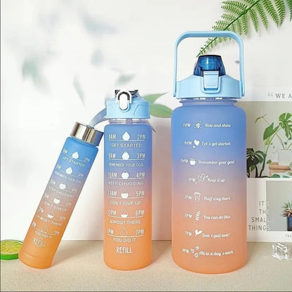 2L Gradient Time-Marked Water Bottle Set