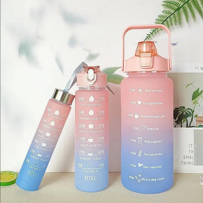 2L Gradient Time-Marked Water Bottle Set